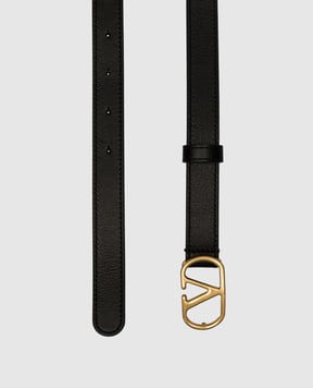 Valentino Черный кожаный ремень с эмблемой 8W2T0SM7IYR