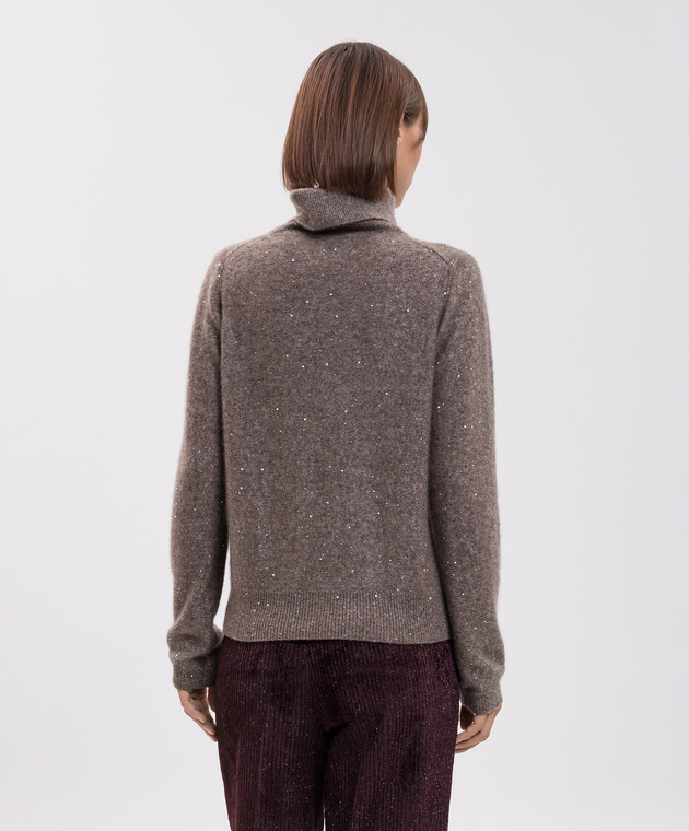 Allude Коричневий светр з кашеміру та шовку з паєтками 26577102 зображення 4