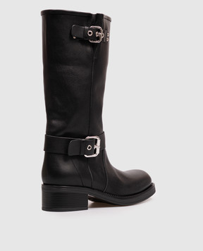 Max Mara Weekend Черные кожаные сапоги ADDOBBO WKAADDOBBO