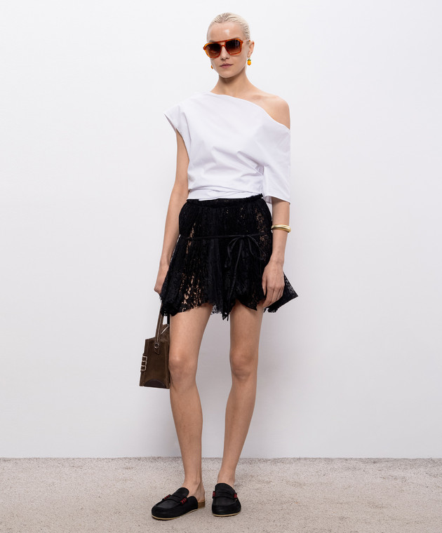 JW Anderson Черная юбка-плиссе из кружева SK0209PG1912 изображение 2
