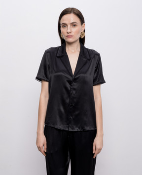 Saint Laurent Чорна блуза із шовку 861081Y7G27