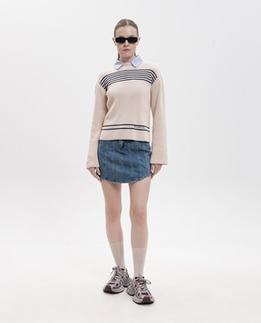 Balenciaga Бежевий светр з візерунком логотипа 876806T3461