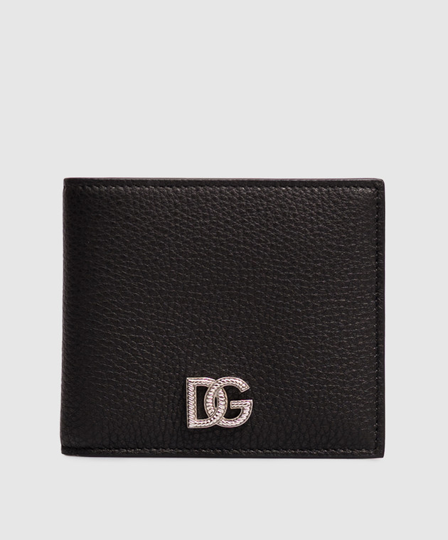 Dolce&Gabbana Черный кожаный портмоне с фактурной монограммой BP1321A0370