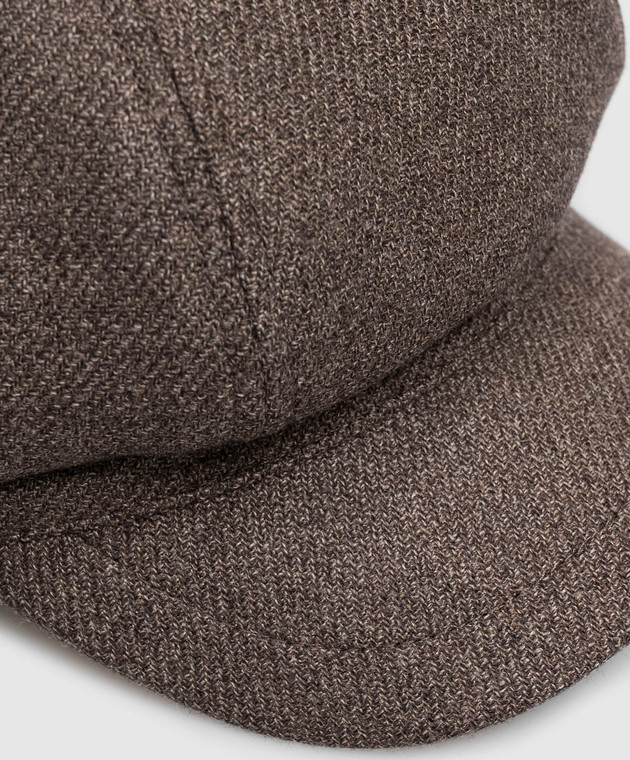 Brunello Cucinelli Коричнева кепка з вовни MV4369856 зображення 4