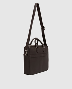 Serapian Коричневий шкіряний портфель з логотипом SRCCHMLL706540Y224