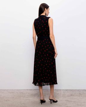 Nissa Черное платье в цветочный принт RC16510