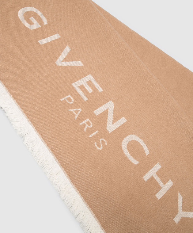 Givenchy Бежевий палантин з вовни та кашеміру 710010177001 зображення 3