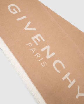 Givenchy Бежевый палантин из шерсти и кашемира 710010177001