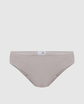 Maison Margiela MM6 Сірі трусики-сліпи з нашивкою емблеми MKL740010