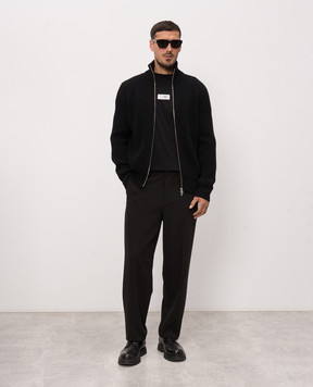 Maison Margiela MM6 Чорний кардиган з вовною SH0AM0095M13286