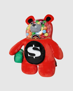 Sprayground Детский красный велюровый рюкзак THE GUMBALL MONEYBEAR 910B7339NSZ