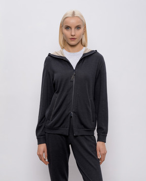 Brunello Cucinelli Серая спортивная куртка с шелком MD828SB806