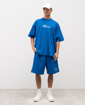 Vetements Синяя футболка с принтом Alaska ME76TR256A