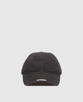 Vetements Черная кепка с вышивкой логотипа UE76CA324Bm