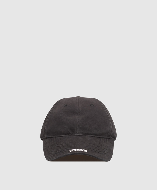 Vetements Черная кепка с вышивкой логотипа UE76CA324Bm