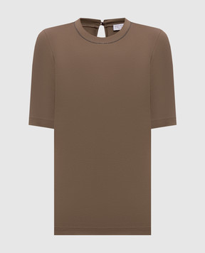 Brunello Cucinelli Коричневый топ с цепочкой мониль MPTC8BJ310