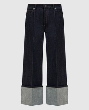 Givenchy Темно-сині джинси з відворотами BW51AZ518M