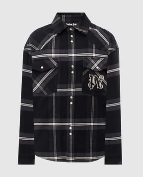 Palm Angels s Черная рубашка в клетку PMES023R24FAB001