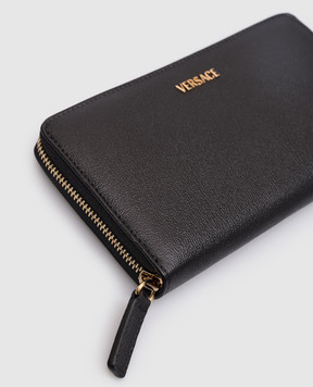 Versace Чорний шкіряний гаманець з логотипом 10223911A17155