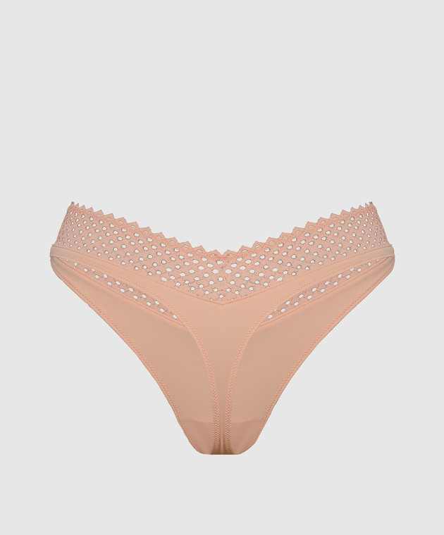 Wolford Бежевые трусики-тонг с кружевом 4W2310 изображение 2