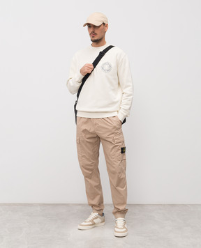 Stone Island Бежевий світшот з принтом логотипа L1S156100001S0283