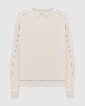 Brunello Cucinelli Свитшот цвета айвори с цепочкой мониль MN05NB2R00