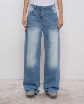 Magda Butrym Блакитні джинси з ефектом потертості DENIM06PANTS140925
