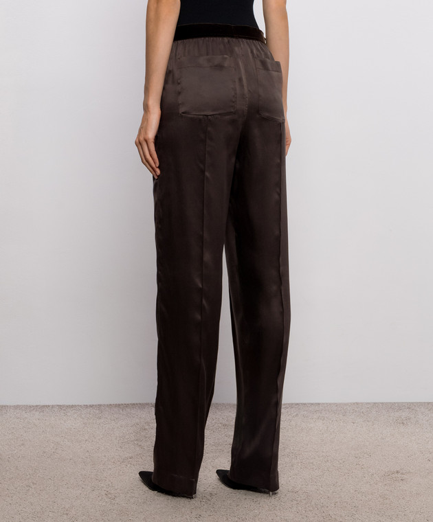 Tom Ford Коричневые брюки из шелка PAW683FAX1720 изображение 4