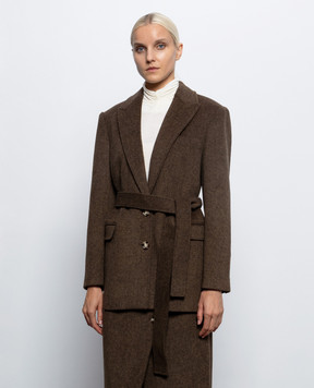 Twinset Коричневый жакет с шерстью 262LI2DCC
