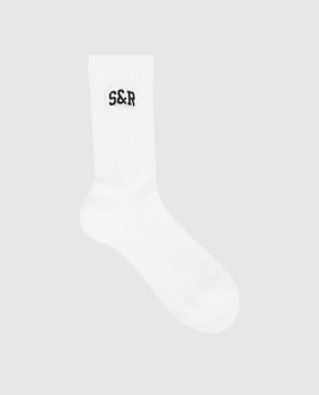 Sporty & Rich Белые утепленные носки с монограммой логотипа AC07764082WH01
