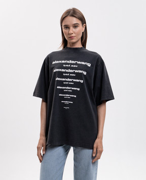 Alexander Wang Черная футболка с контрастным логотипом UCC3261924w