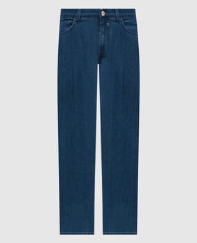 Stefano Ricci Синие джинсы прямого кроя с эмблемой MST54B2200T0190