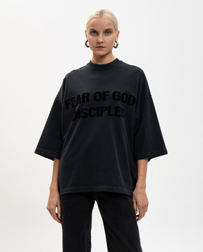 Fear of God Чорна футболка з фактурним принтом FG25FW1010305HWJ