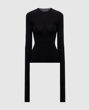 Ann Demeulemeester Чорний топ Lyell з вовни B0012283KN043