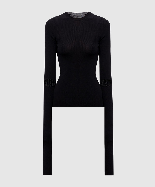 Ann Demeulemeester Черный топ Lyell из шерсти B0012283KN043