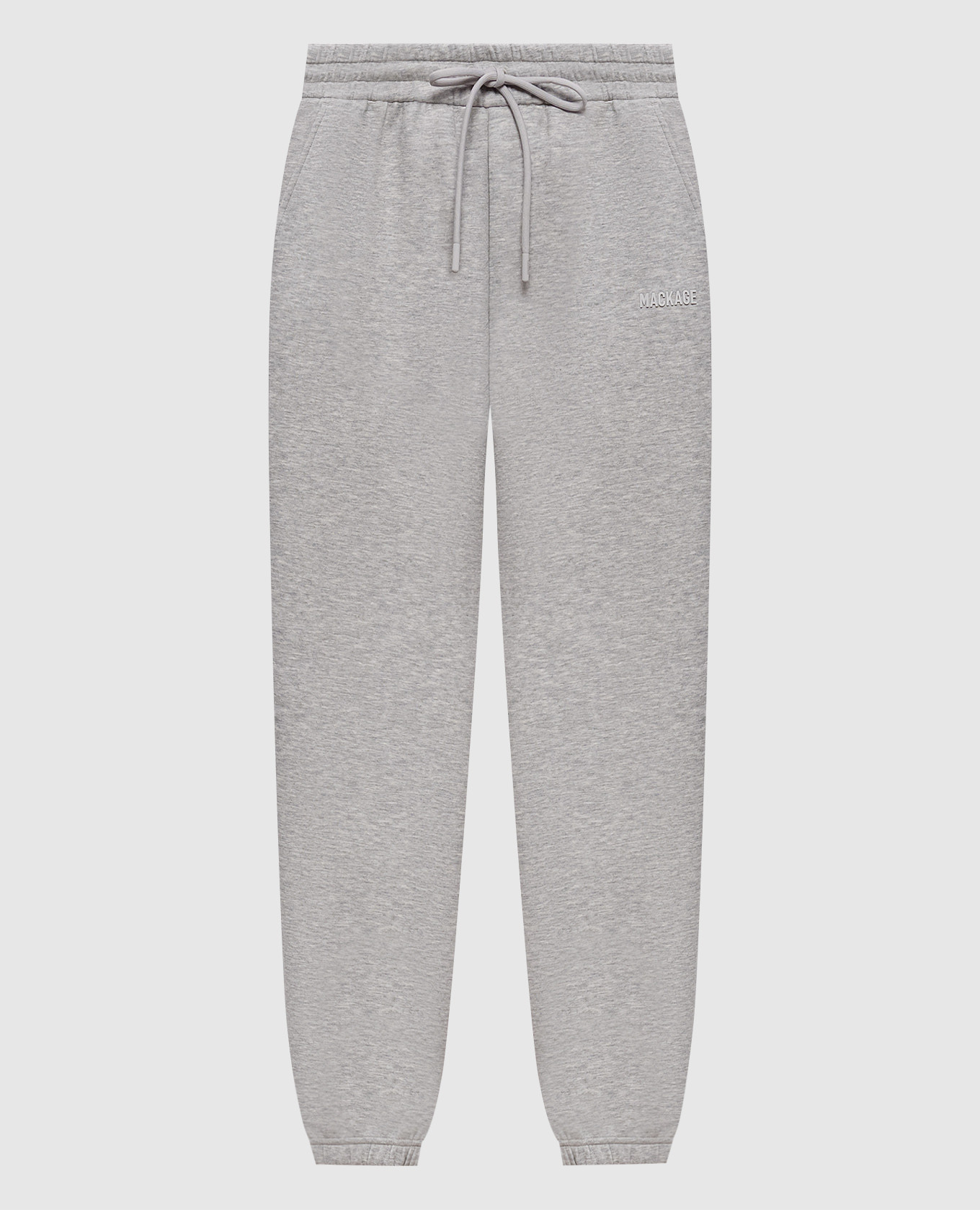 Серые меланжевые джоггеры NEV-R с фактурным логотипом