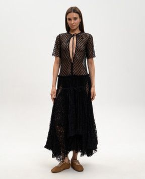 JW Anderson Чорна сукня з мережива з плісуванням DR0518PG1912