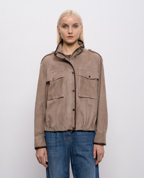 Brunello Cucinelli Коричневая замшевая куртка MPCAI7787