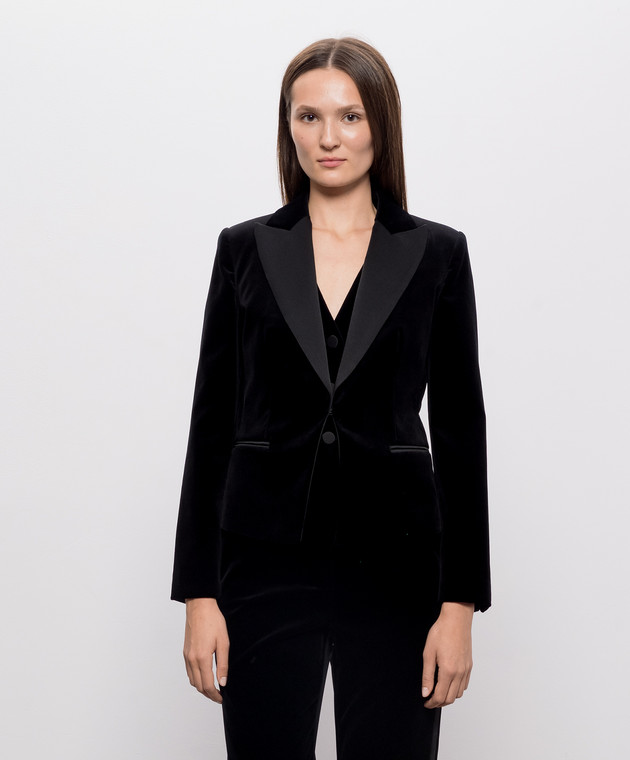 Max Mara Черный бархатный жакет EFILANTE MSEFILANTE изображение 3