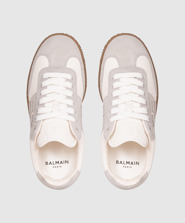 Balmain Білі шкіряні кросівки Swan HN1VI735LBEW зображення 4