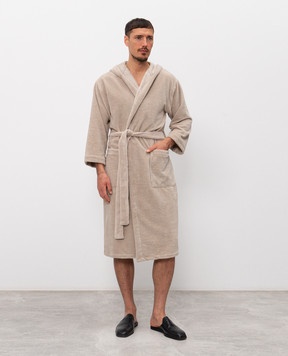 Symbol Home Бежевий махровий халат з капюшоном BAMBOOSPONGEBATHROBE