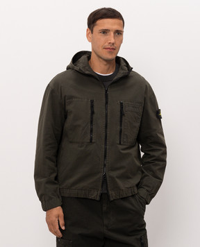 Stone Island Куртка кольору хакі з патчем логотипа L2S151200011S0211