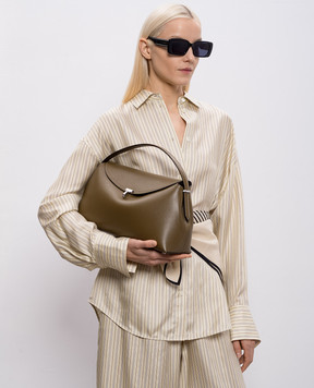 Toteme Кожаная сумка цвета хаки 234WAL961LE0030
