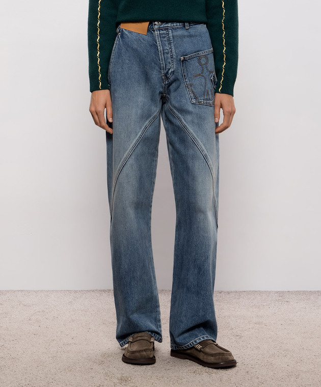 JW Anderson Синие джинсы с логотип патч DT0127PG1849 изображение 3