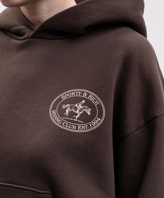Sporty & Rich Коричневые худи Elaine Riding Club ST11083244BR03w изображение 5