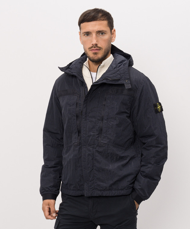 Stone Island Темно-синяя куртка с патчем логотипа L2S15Q100007S0405 изображение 3