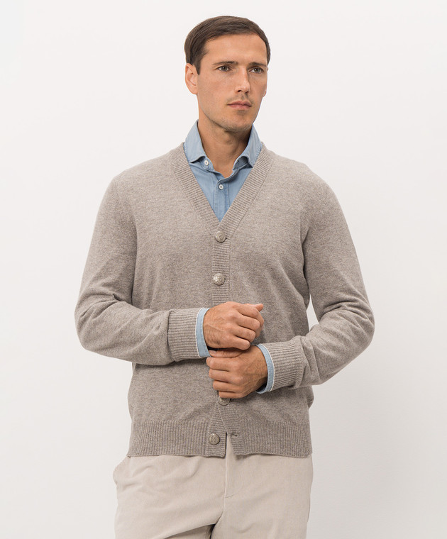 Brunello Cucinelli Серый кардиган из кашемира M22203806 изображение 3