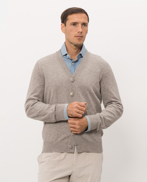 Brunello Cucinelli Серый кардиган из кашемира M22203806
