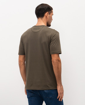 Stefano Ricci Футболка цвета хаки с эмблемой MNH6104920803