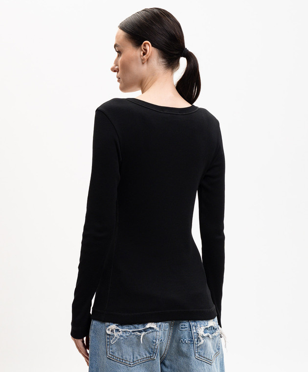 Dolce&Gabbana Черный лонгслив в рубчик F8W44TFU7AV изображение 4